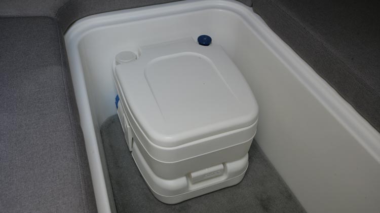 Chemical toilet, cabin installation